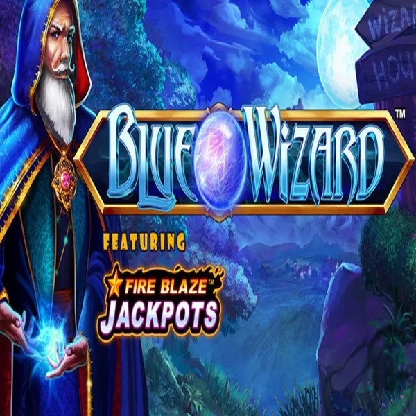 Blue Wizard Fire Blaze Jackpots logo – Slots by Rarestone Gaming at GramsBet Casino
