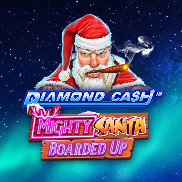 Official Slots logo: Diamond Cash Mighty Santa Boarded Up by Greentube at GramsBet Casino