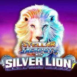 Stellar Jackpots with Silver Lion by Lightning Box Game, showcased at gramsbetscasino.com – game logo
